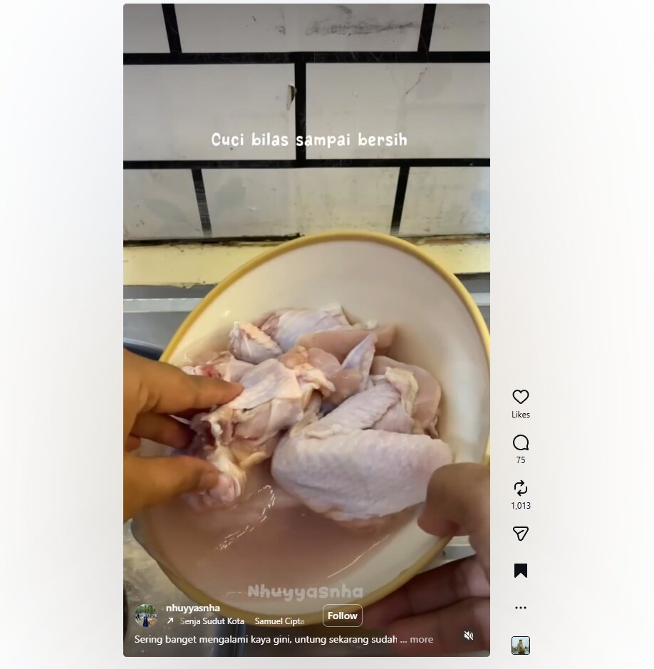 Ternyata hanya pakai bahan dapur ini, langkah efektif atasi ayam tetap berdarah usai dimasak