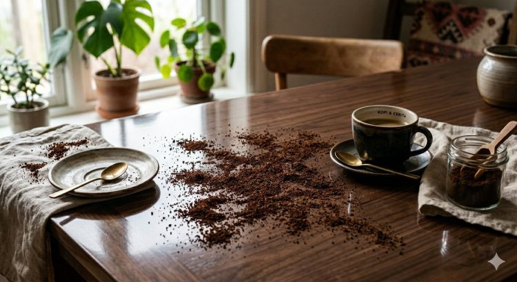 Cara membersihkan furniture kayu secara alami, rahasianya ada pada bubuk kopi bikin mengilap lagi
