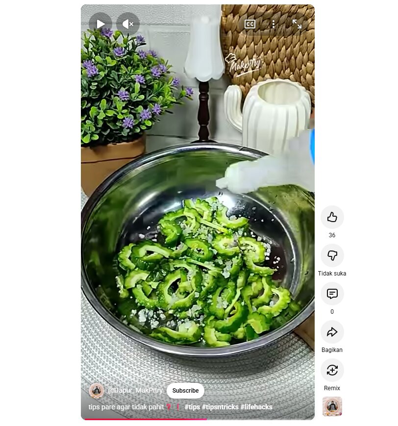 Cara mengolah pare agar rasanya lezat dan tidak pahit lagi andalkan garam dan cuka