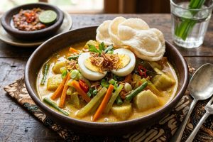 Resep lontong sayur nikmat dan kuah santan gurih, menu favorit keluarga di rumah