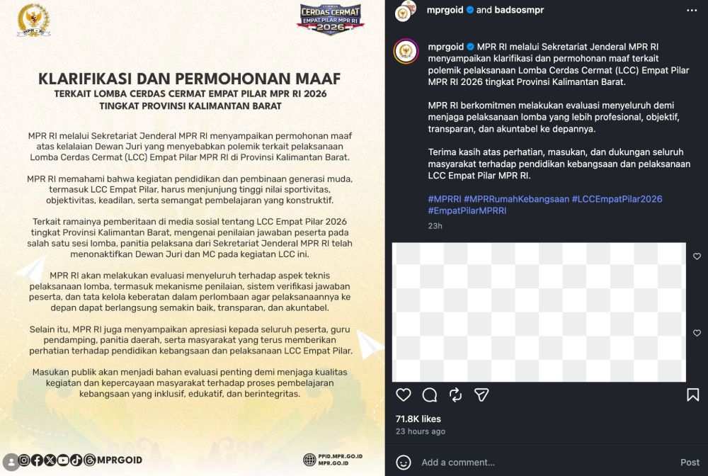 Respons Shindy Lutfiana setelah dicopot dari MC LCC MPR, sabar meski kehilangan pekerjaan