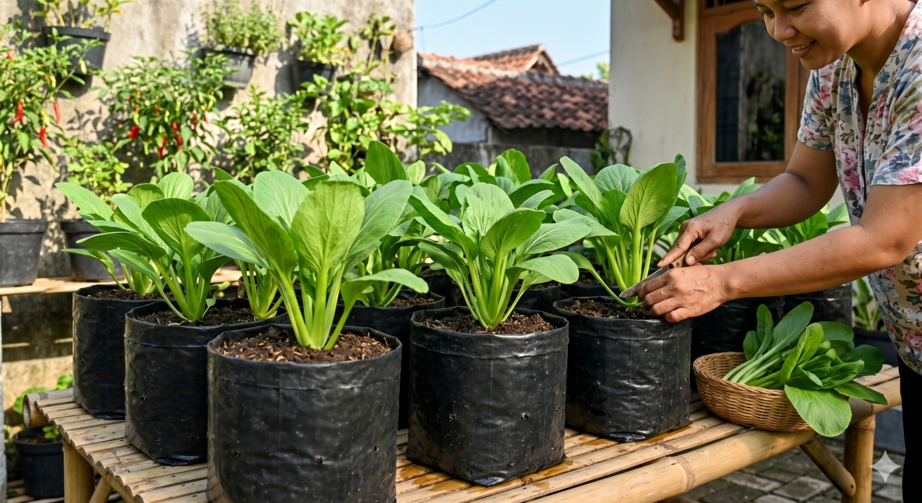 Cara menanam sawi hijau di polybag, panen dalam 30 hari meski tidak punya lahan