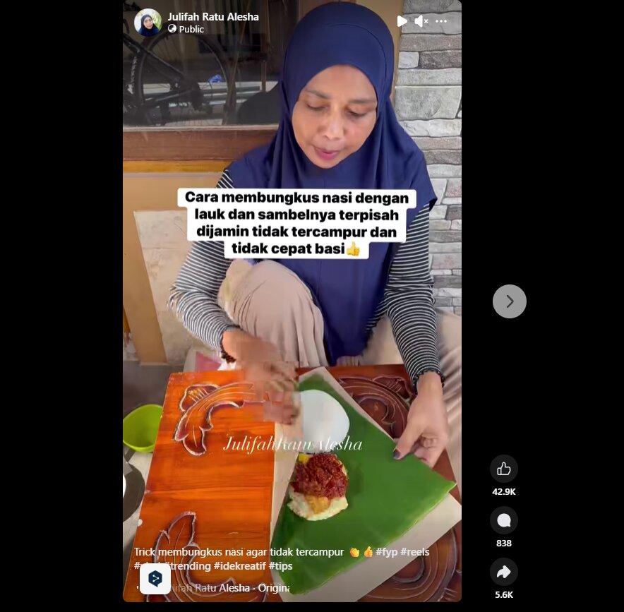 Bungkus nasi pakai kertas minyak, rapi tanpa kombinasi lauk, begini langkah simpelnya