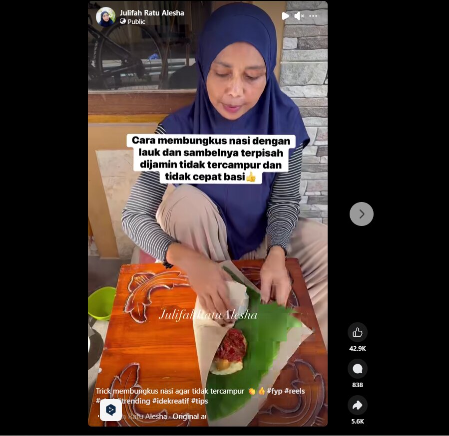 Bungkus nasi pakai kertas minyak, rapi tanpa kombinasi lauk, begini langkah simpelnya