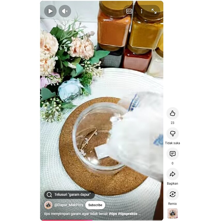 Cara mengatasi garam menggumpal di toples pakai tusuk gigi agar tetap kering
