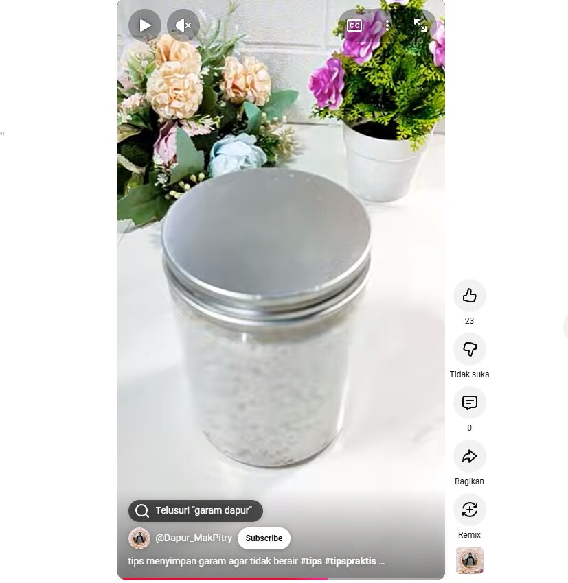 Cara mengatasi garam menggumpal di toples pakai tusuk gigi agar tetap kering