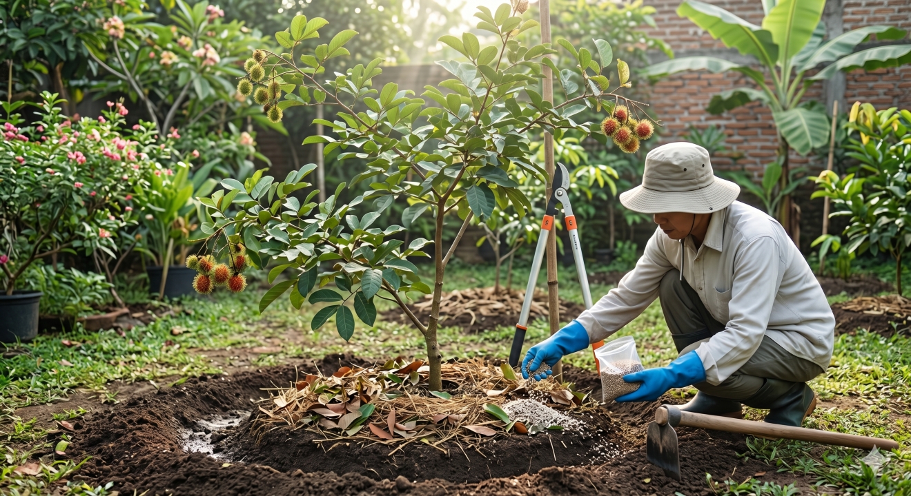 5 Cara merawat pohon rambutan agar buahnya besar, manis, dan tidak gagal panen