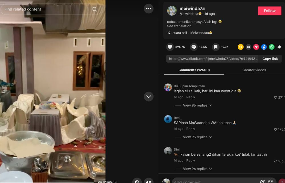 Momen nyesek calon pengantin saksikan tenda pernikahan diseruduk sapi kurban sampai berserakan