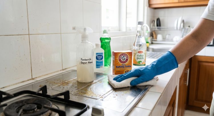 Cara membersihkan noda minyak kompor dan dinding dapur tanpa bahan kimia keras
