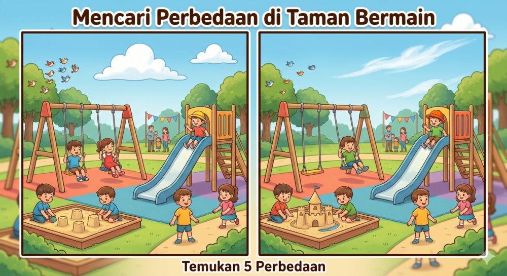 5 Tebak-tebakan cari perbedaan gambar untuk uji ketelitian dan fokus anak SD