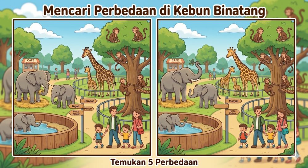5 Tebak-tebakan cari perbedaan gambar untuk uji ketelitian dan fokus anak SD