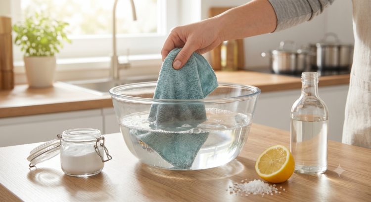 Cara mencuci lap microfiber dapur biar bau tengiknya hilang tuntas
