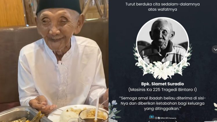 Selamat jalan Mbah Slamet Suradio, masinis KA di Tragedi Bintaro 1987 berpulang umur 87 tahun