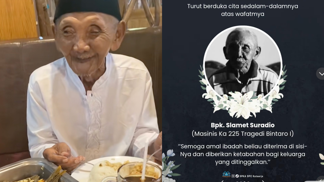 Selamat jalan Mbah Slamet Suradio, masinis KA di Tragedi Bintaro 1987 berpulang umur 87 tahun