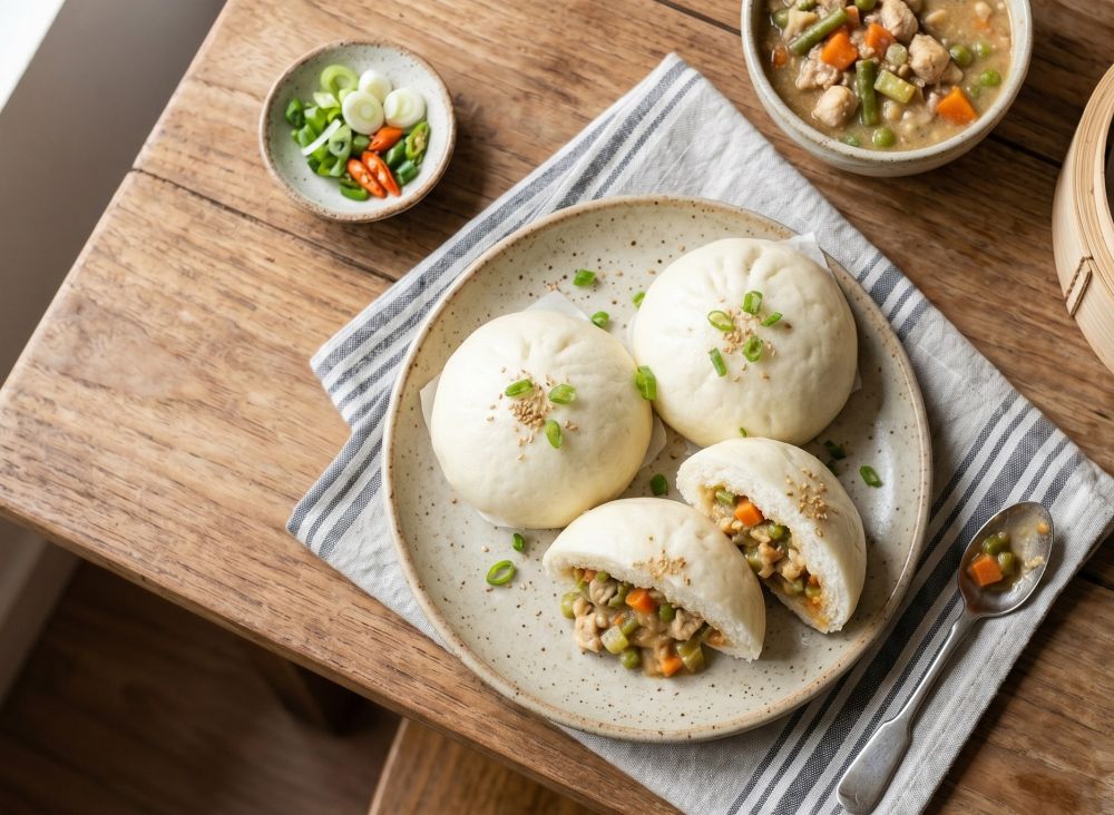 Cobain resep roti kukus ragout ayam sayur, cocok untuk mealprep dan masaknya gampang