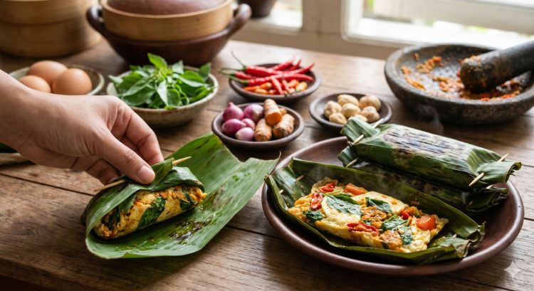 Resep pepes telur kemangi pedas sederhana yang gurih, segar, dan anti gagal