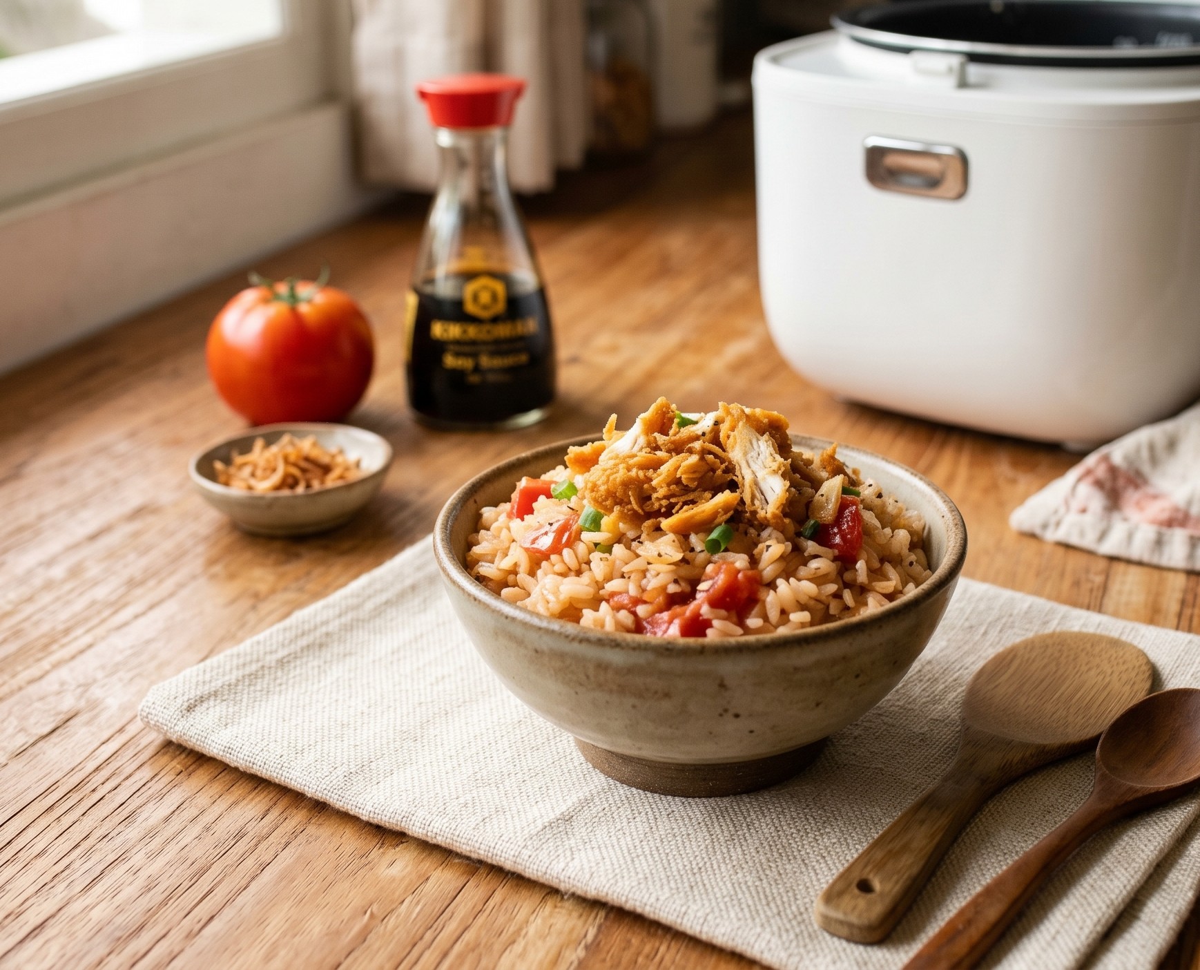 Resep nasi tomat "KFC" viral yang bisa dimasak pakai rice cooker cuma 30 menit, cobain sekarang!