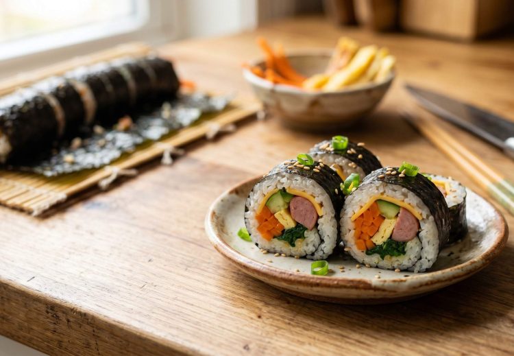 Resep kimbab streetfood ala Korea dari bahan seadanya di kulkas, lezat dan gampang buatnya