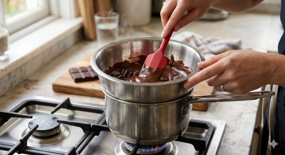 Cara melelehkan dark chocolate tanpa microwave, hack dapur untuk pemula