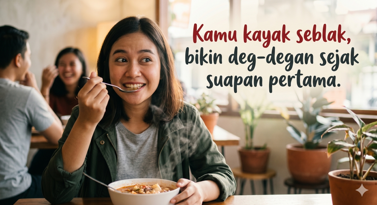 50 Gombalan maut pakai nama makanan update 2026, lucu tapi bikin senyum-senyum sendiri