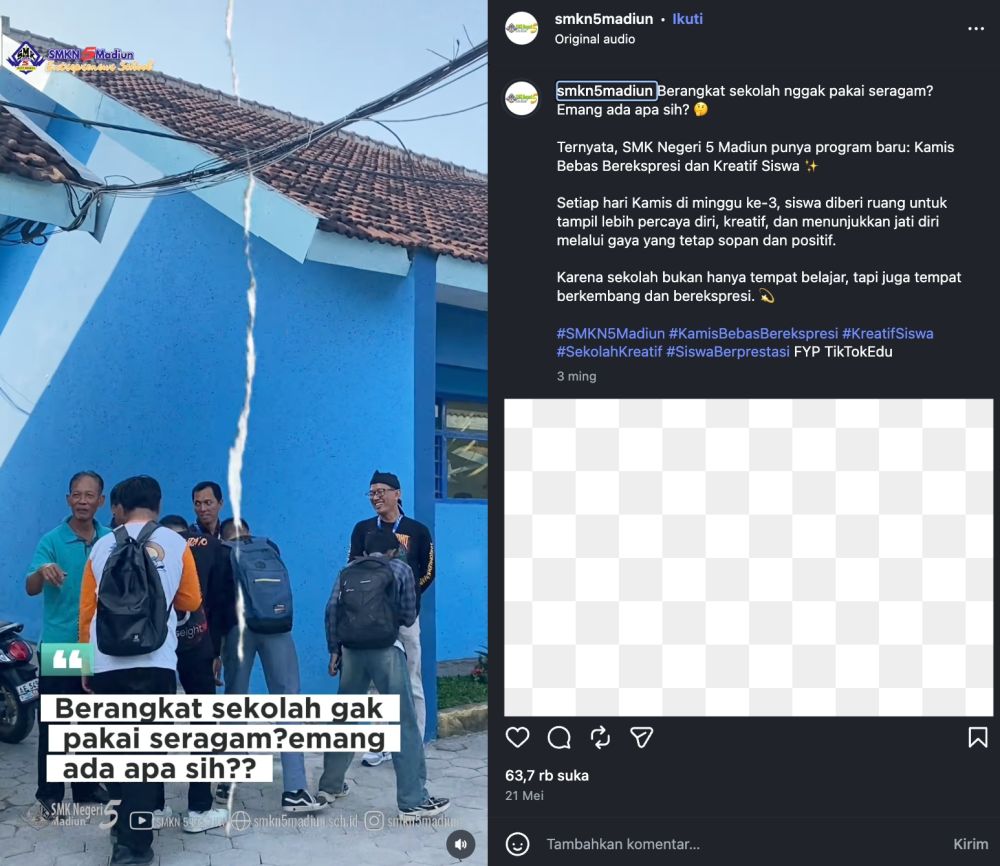 Satu hari tanpa pakai seragam: Sekolah kejuruan ini punya program yang bikin siswa semangat berkreasi