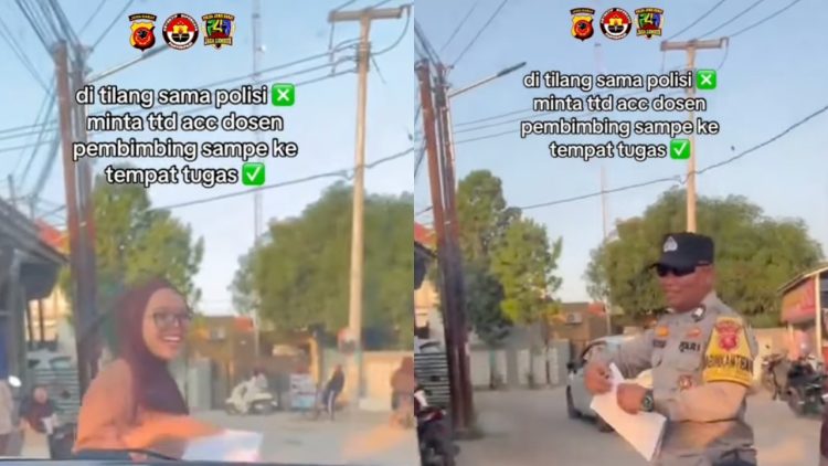 Bukan pelanggaran lalu lintas, ini alasan seorang mahasiswi menghadap polisi membawa lembaran skripsi 