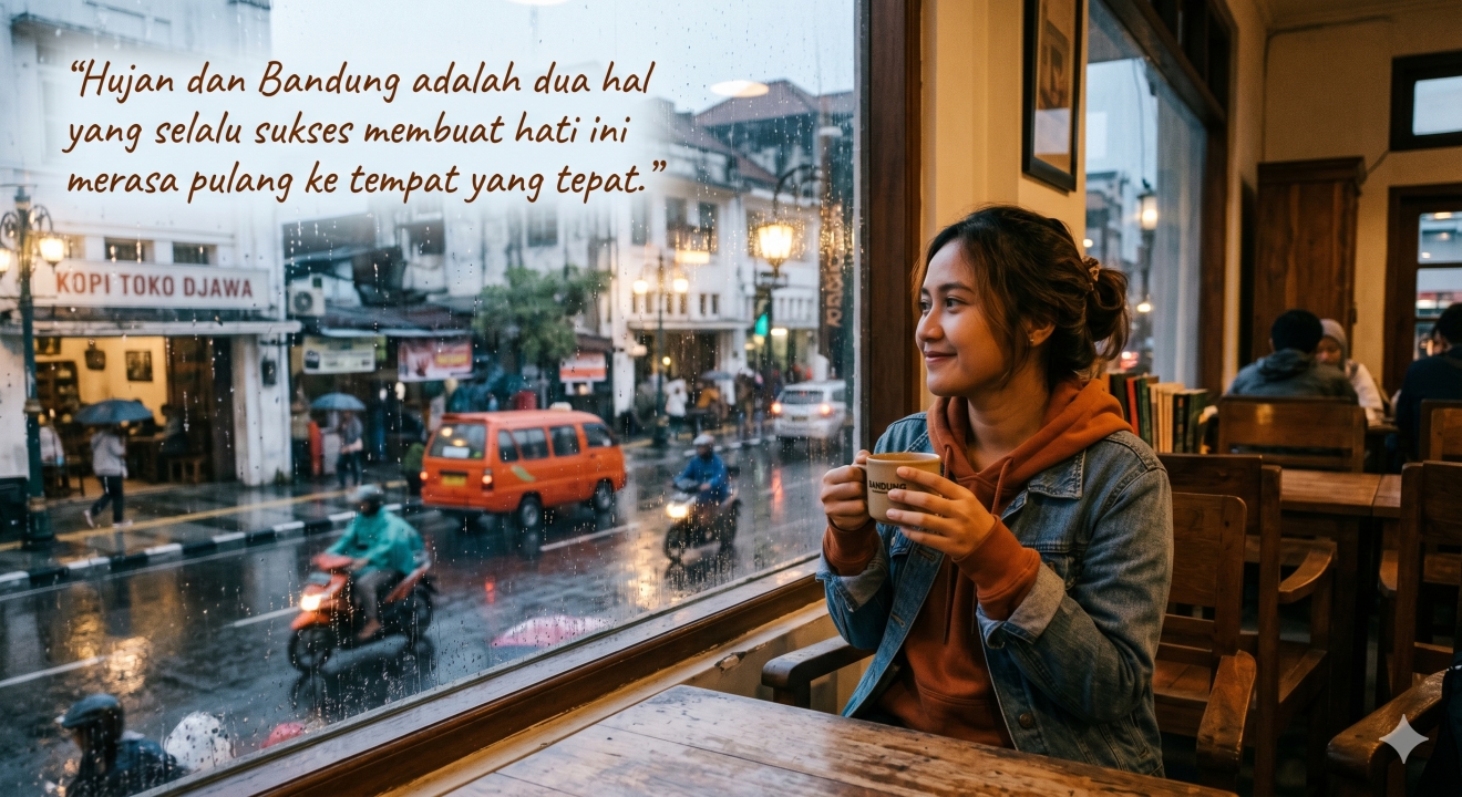 50 Quotes hujan di Bandung yang estetik untuk caption Instagram 2026