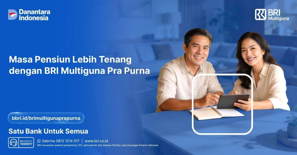 Pensiun tenang tanpa beban dimulai dengan 5 persiapan finansial ini, yuk siapkan sekarang bersama BRI