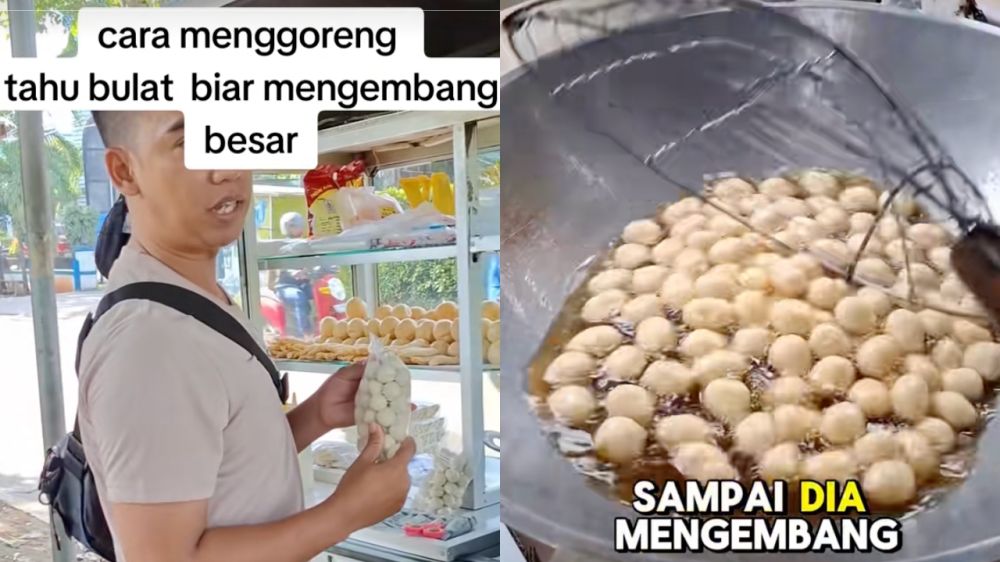 Trik menggoreng tahu bulat agar tidak kisut, hasilnya seperti di abang-abang pedagang