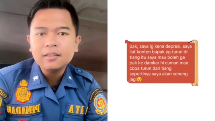 Pasien psikiater minta meluncur di tiang kantor Damkar: Terima kasih, hati saya sedikit hidup lagi