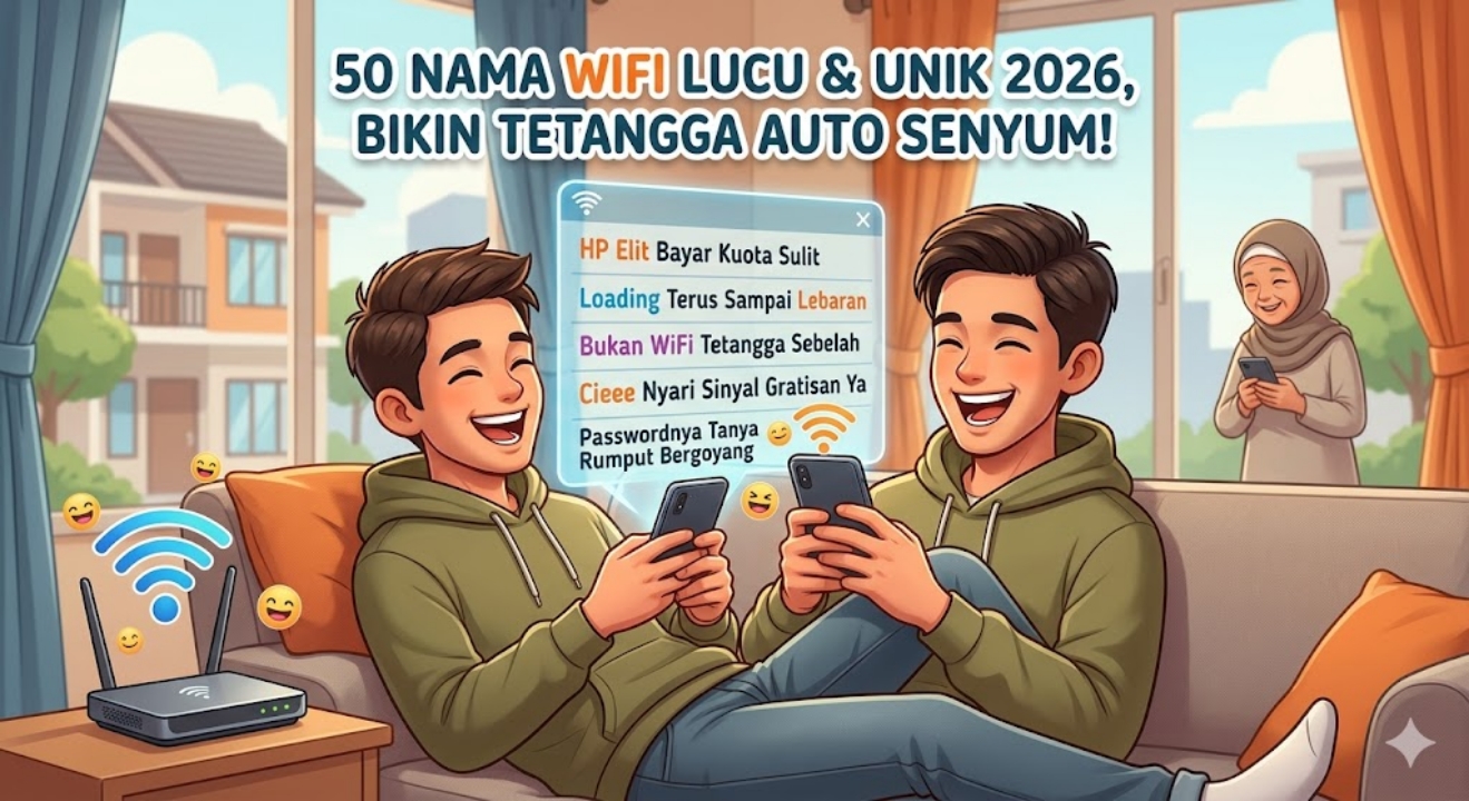 50 Nama WiFi lucu dan unik 2026, dijamin bikin tetangga auto senyum