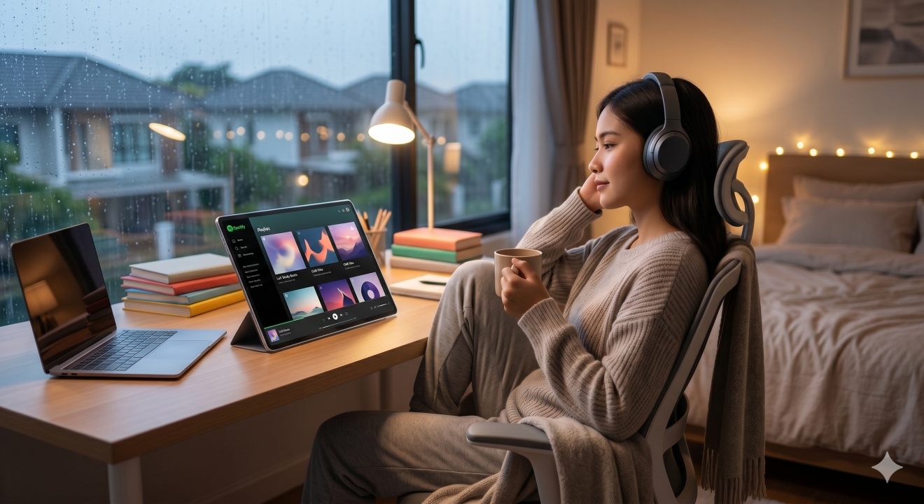 50 Nama playlist Spotify aesthetic 2026 untuk belajar, kerja, dan rebahan