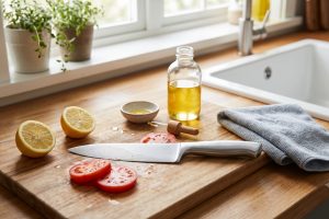 Cara menjaga ketajaman pisau dapur dan nggak cepat kusam walau sering dipakai memotong bahan asam