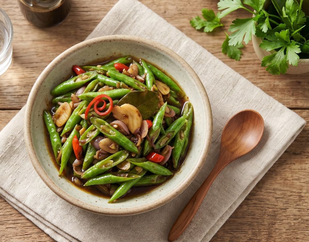 Resep oseng kacang panjang bumbunya meresap dan masaknya kurang dari 10 menit, family pasti suka