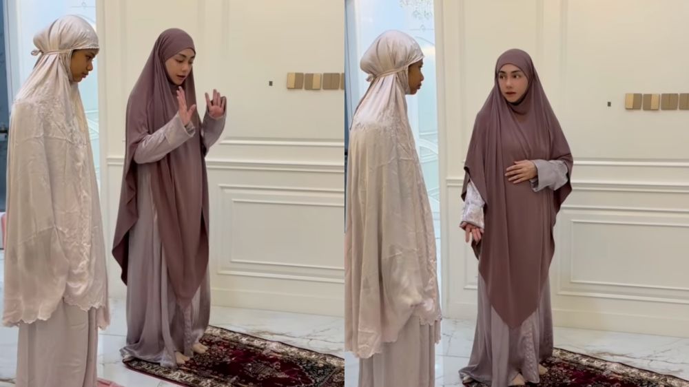 Penuh kesabaran, Celine Evangelista telaten ajarkan Jemima langkah demi langkah cara berwudhu & salat