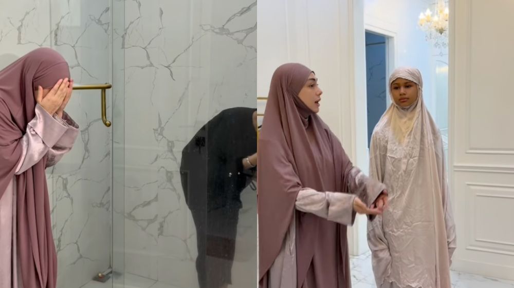 Penuh kesabaran, Celine Evangelista telaten ajarkan Jemima langkah demi langkah cara berwudhu & salat