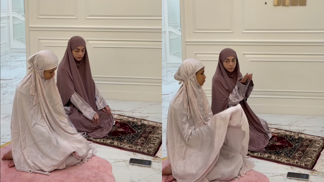 Penuh kesabaran, Celine Evangelista telaten ajarkan Jemima langkah demi langkah cara berwudhu & salat