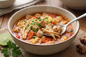 Resep seblak diet ayam jamur enoki yang gurih, rendah kalori tapi tetap nagih