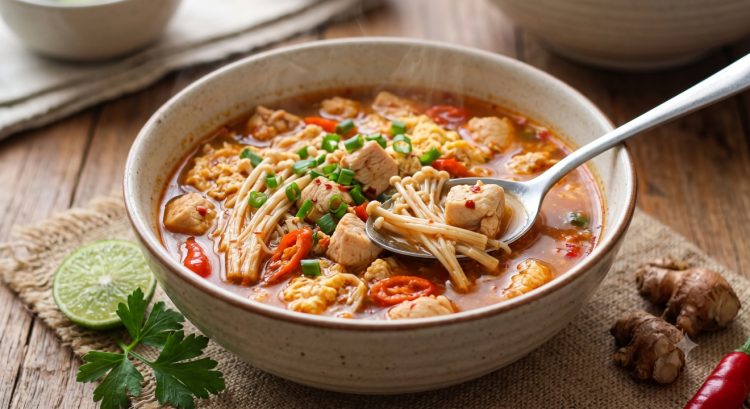 Resep seblak diet ayam jamur enoki yang gurih, rendah kalori tapi tetap nagih