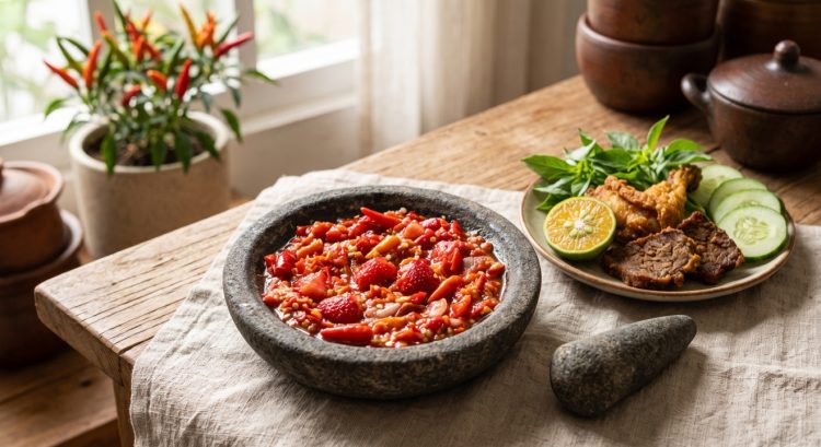 Resep sambal strawberry pedas segar, kreasi unik cocok untuk lauk gorengan