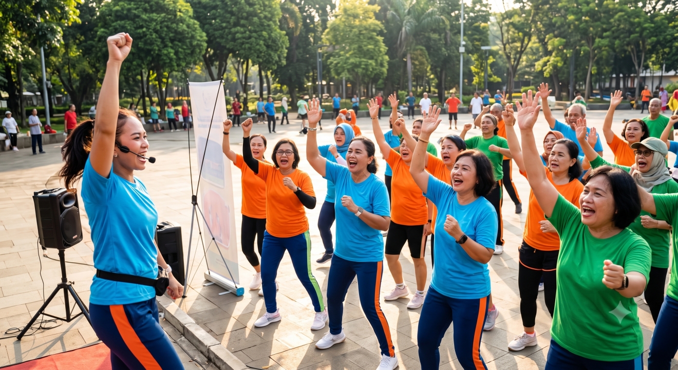 7 Contoh teks yel-yel komunitas senam paling enerjik dan seru terbaru