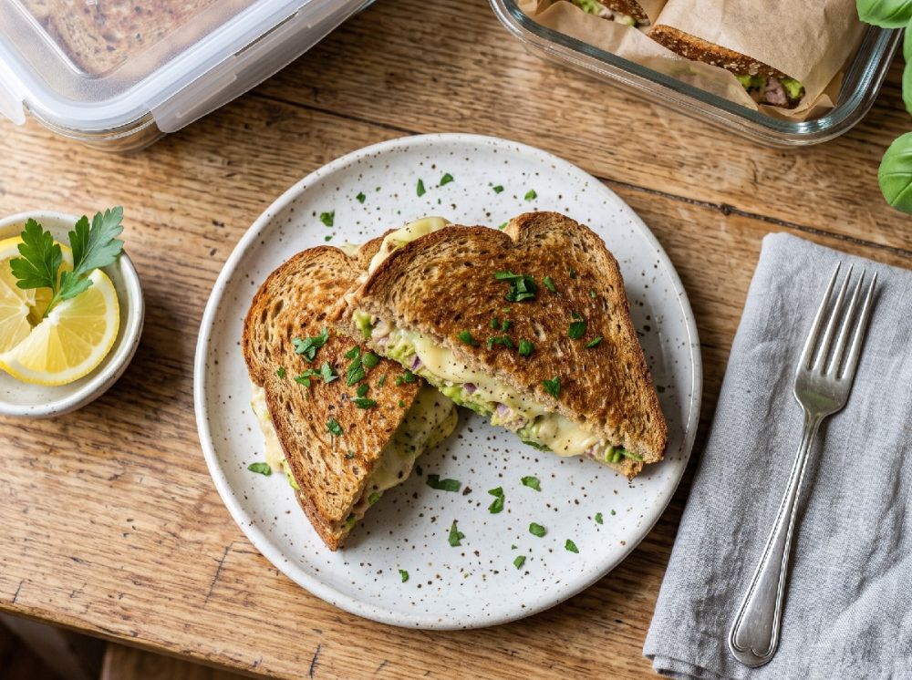 Resep sandwich tuna dan avocado untuk mealprep bekal kantor, tinggal panasin microwave langsung lezat
