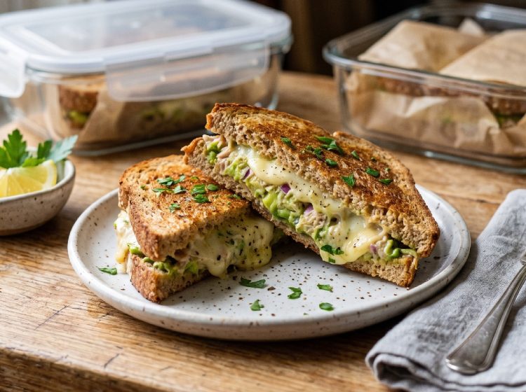 Resep sandwich tuna dan avocado untuk mealprep bekal kantor, tinggal panasin microwave langsung lezat