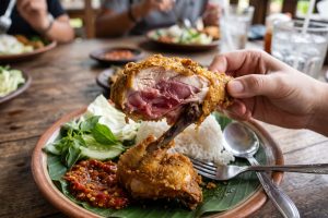 Kaget lihat ayam goreng masih merah di bagian dalam, aman dimakan atau harus dibuang?