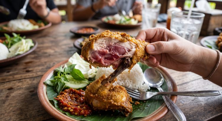 Kaget lihat ayam goreng masih merah di bagian dalam, aman dimakan atau harus dibuang?