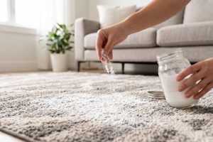 Nggak perlu disikat, ini bahan dapur yang ampuh basmi bau apek di karpet