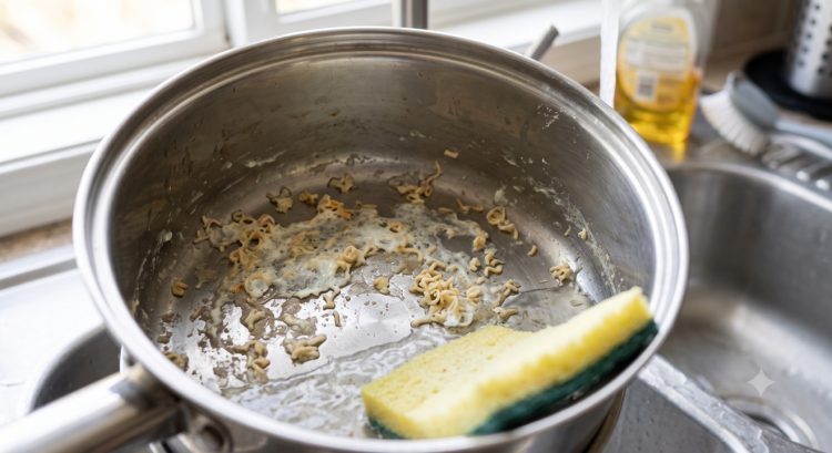 Putih telur lengket di panci bekas masak mi instan? Begini cara membersihkannya