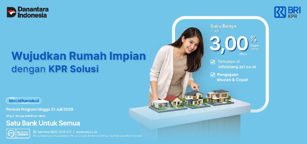 Yuk cek solusi bunga fleksibel untuk membeli properti dengan BRI KPR, ini keunggulannya 