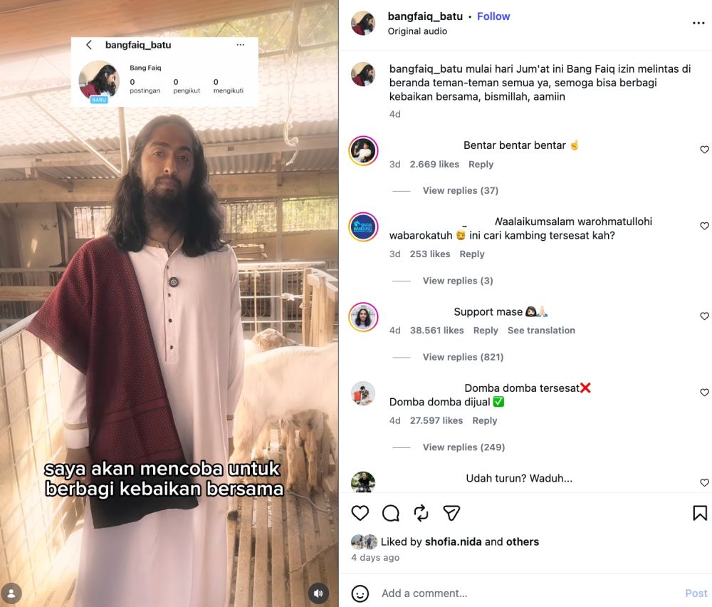 5 Fakta Faiq Muhammad Alkatiri, pedagang kambing Batu Malang viral karena mirip visualisasi Yesus