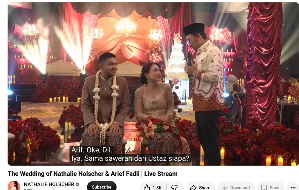 5 Wejangan Ustaz Syam untuk Nathalie Holscher di hari pernikahan, cuma terima “saweran” dari suami